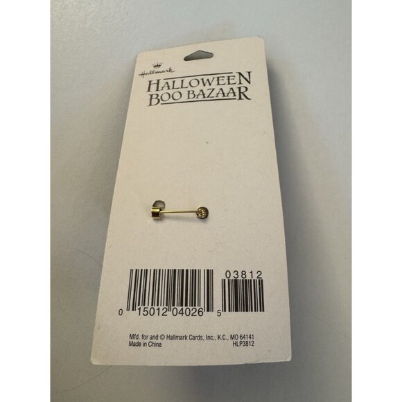 Hallmark Lapel PIN Halloween Vintage Skeleton on Bike Pull String MM8 - Picture 2 of 2